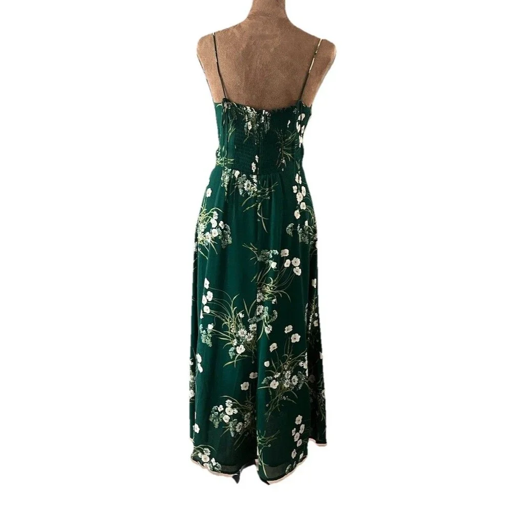 Reformation Size 6 Juliette Dress Green Floral Buena Green - Picture 4 of 9